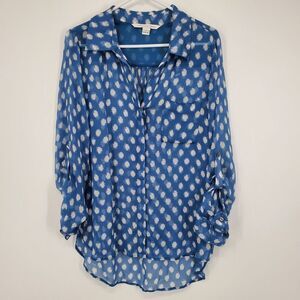 Diane Von Furstenberg Polka Dot Sheer Blouse